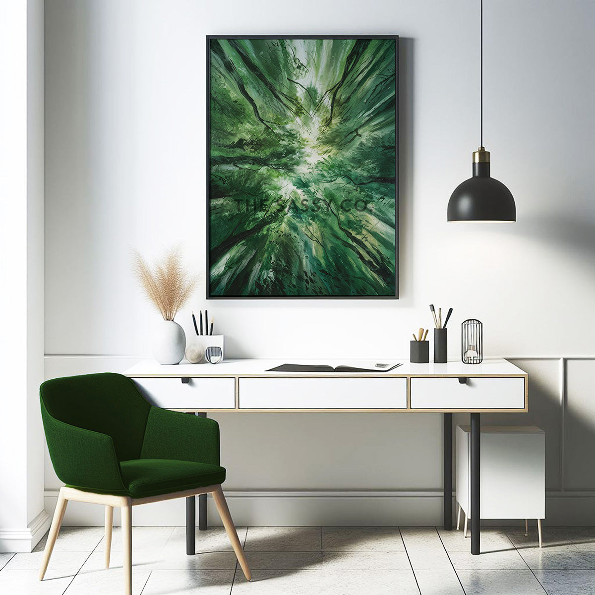 Abstract nature, trees, forest, watercolor wall art painting canvas prints, framed prints for bedroom, living room, home decor