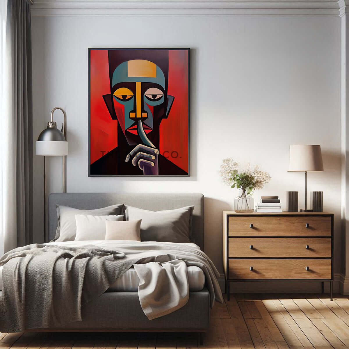 Mindfulness abstract modern style artwork. Red, black wall art painting canvas, framed art print for modern living room, bedroom, home wall decor. Abstract expressionist oil painting wall art. Buy wall art painting online India