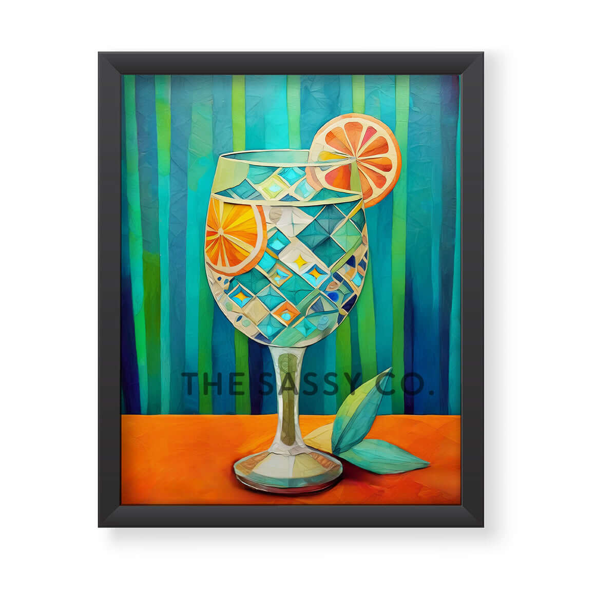 Modern colorful cocktail artwork wall art. Gin and Tonic wall art painting canvas, framed art prints for living room, kitchen, bar, home wall decor. Buy modern canvas wall art paintings online India.