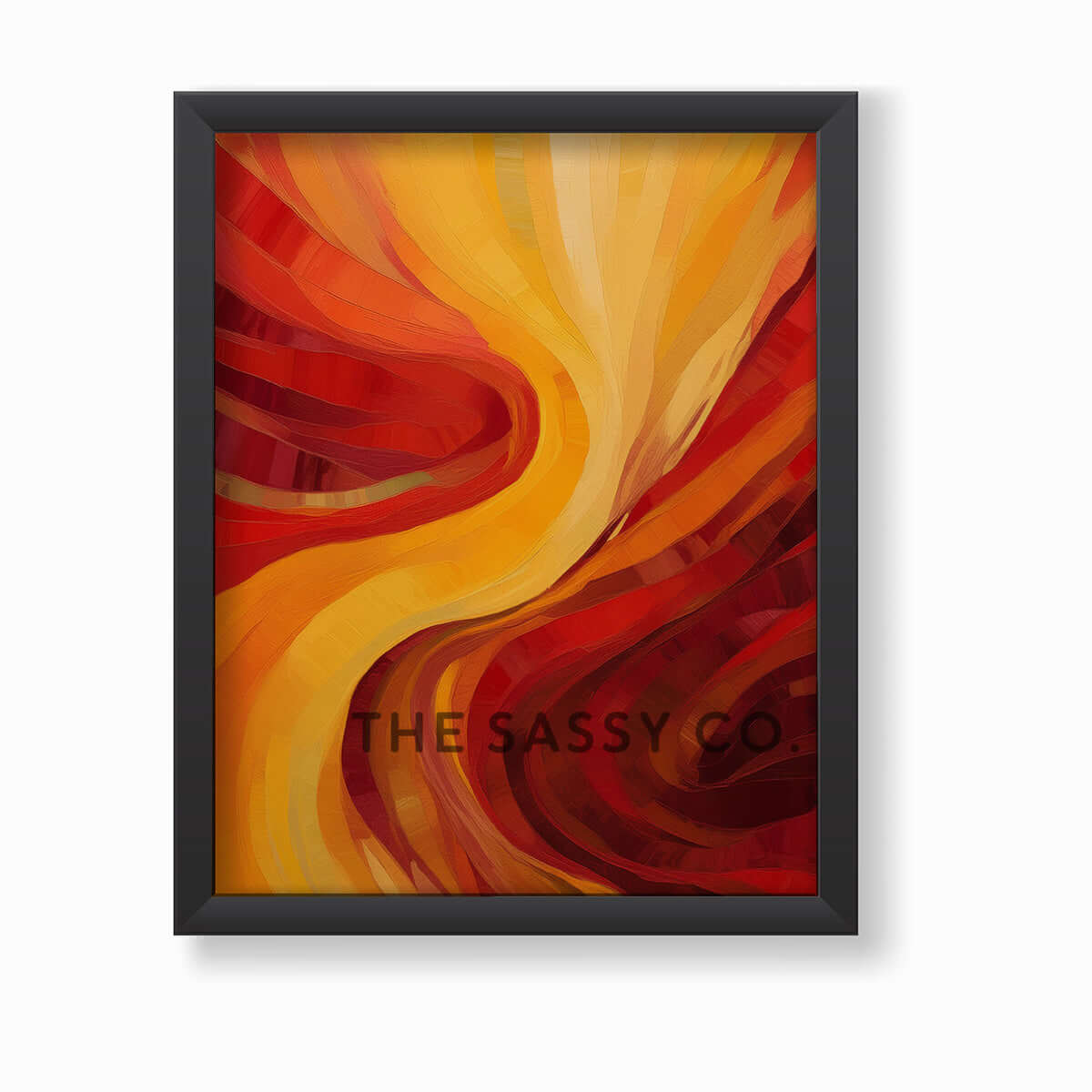 Nature, fire element inspired red and yellow abstract wall art painting, canvas print, framed print for home decor, living room, bedroom wall.