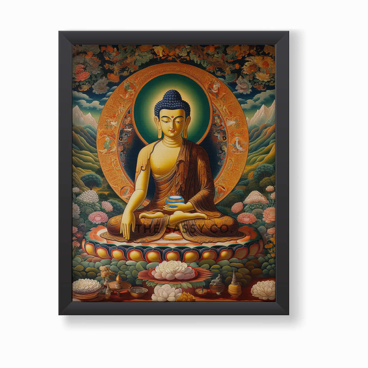 Buddha meditating wall art painting canvas print, framed prints for Bedroom, living room, home decor