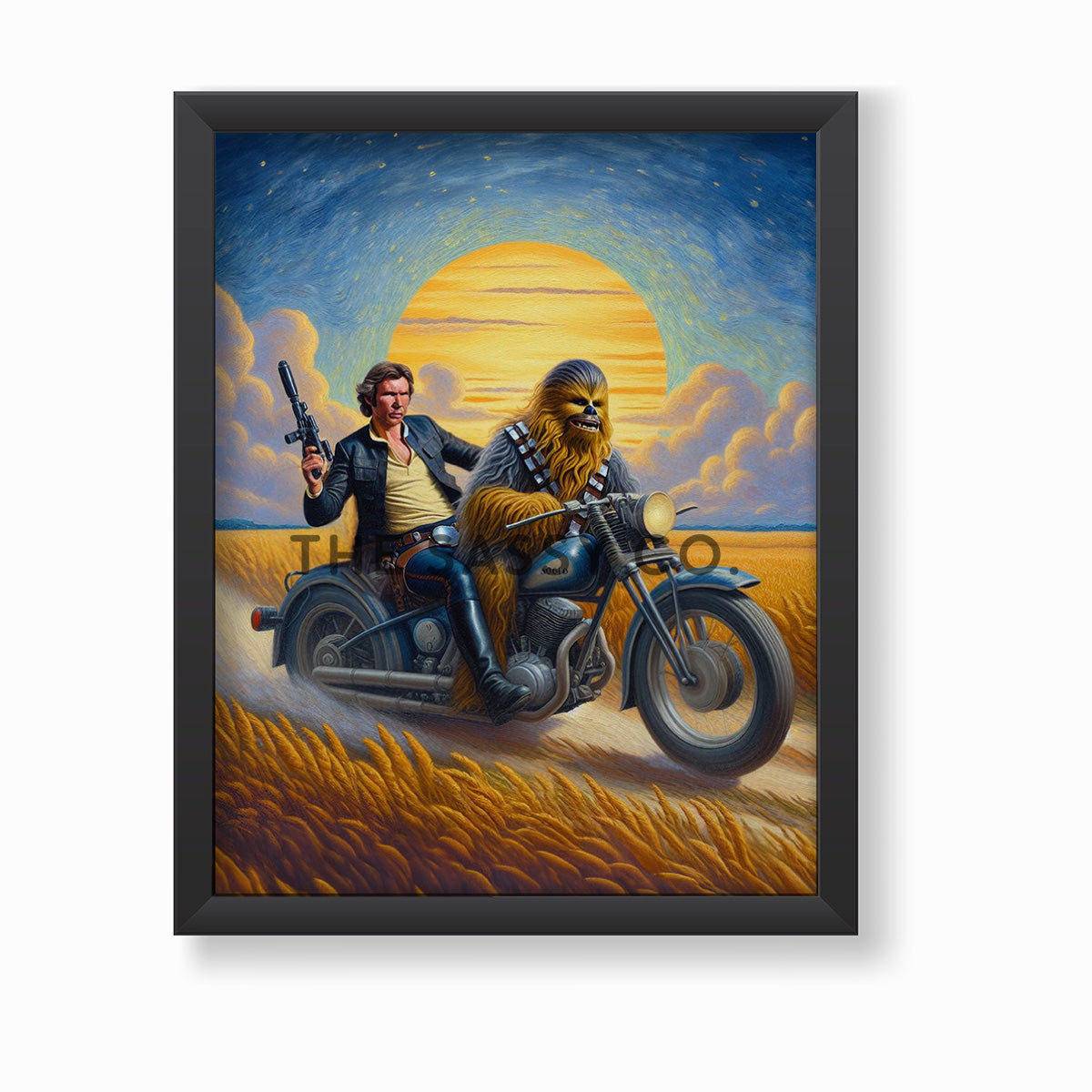 Star Wars inspired, Han Solo and Chewbacca wall art painting canvas print, framed prints for Bedroom, living room, game room and home decor
