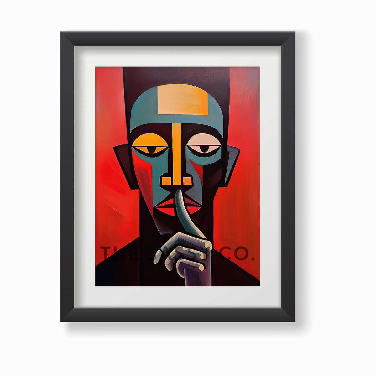 Mindfulness abstract modern style artwork. Red, black wall art painting canvas, framed art print for modern living room, bedroom, home wall decor. Abstract expressionist oil painting wall art. Unique, aesthetic, statement piece wall art for home decor.