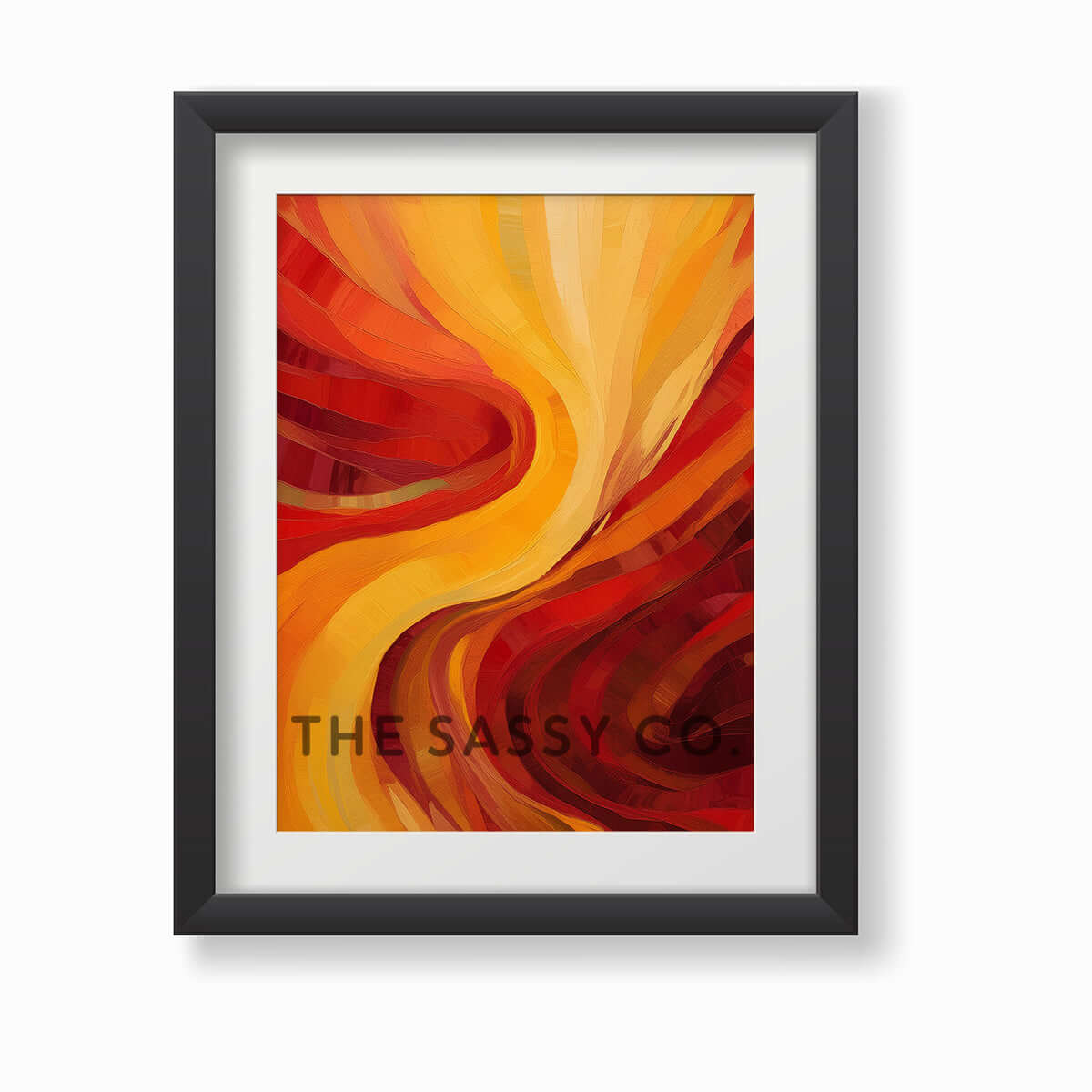Nature, fire element inspired red and yellow abstract wall art painting, canvas print, framed print for home decor, living room, bedroom wall.