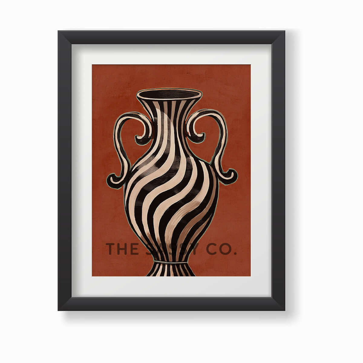 Abstract modern terracotta pot wall art painting canvas print, framed prints for living room & home decor