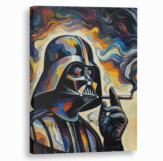 Star Wars inspired, Darth Vader smoking wall art painting canvas print, framed print for game room, bedroom decor