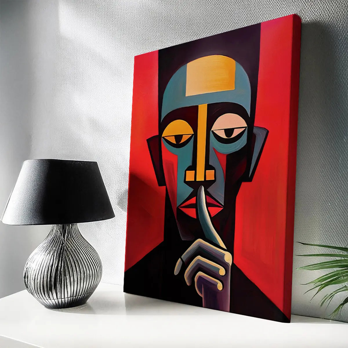 Mindfulness abstract modern style artwork. Red, black canvas wall art painting, framed canvas art print for modern living room, bedroom, home wall decor. Abstract expressionist oil painting wall art for maximalist decor. Unique, aesthetic, statement piece wall art for home decor. 