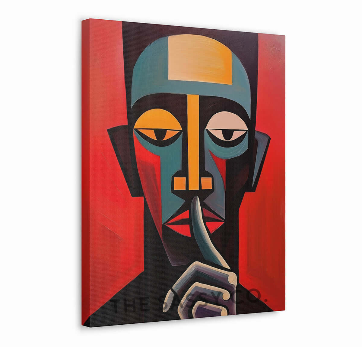 Mindfulness abstract modern style artwork. Red, black wall art painting canvas, framed art print for modern living room, bedroom, home wall decor. Abstract expressionist oil painting wall art. Unique, aesthetic, statement piece wall art for home decor. 