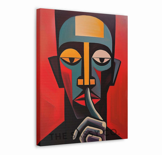 Mindfulness abstract modern style artwork. Red, black wall art painting canvas, framed art print for modern living room, bedroom, home wall decor. Abstract expressionist oil painting wall art. Unique, aesthetic, statement piece wall art for home decor. 
