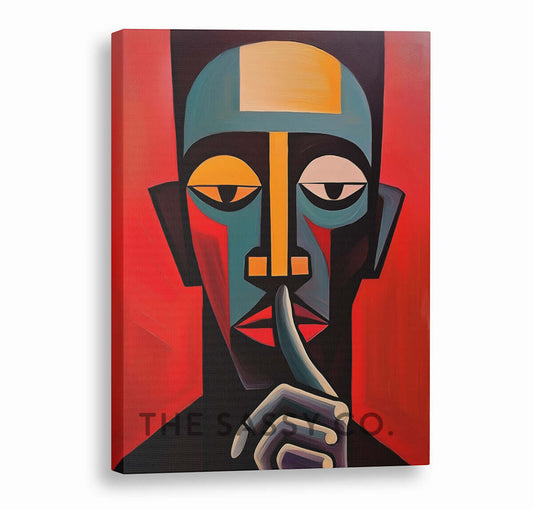 Mindfulness abstract modern style artwork. Red, black wall art painting canvas, framed art print for modern living room, bedroom, home wall decor. Abstract expressionist oil painting wall art. Unique, aesthetic, statement piece wall art for home decor. 