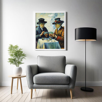 Elderly women smoking, playing cards wall art painting canvas and framed prints for Bedroom, living room, home decor